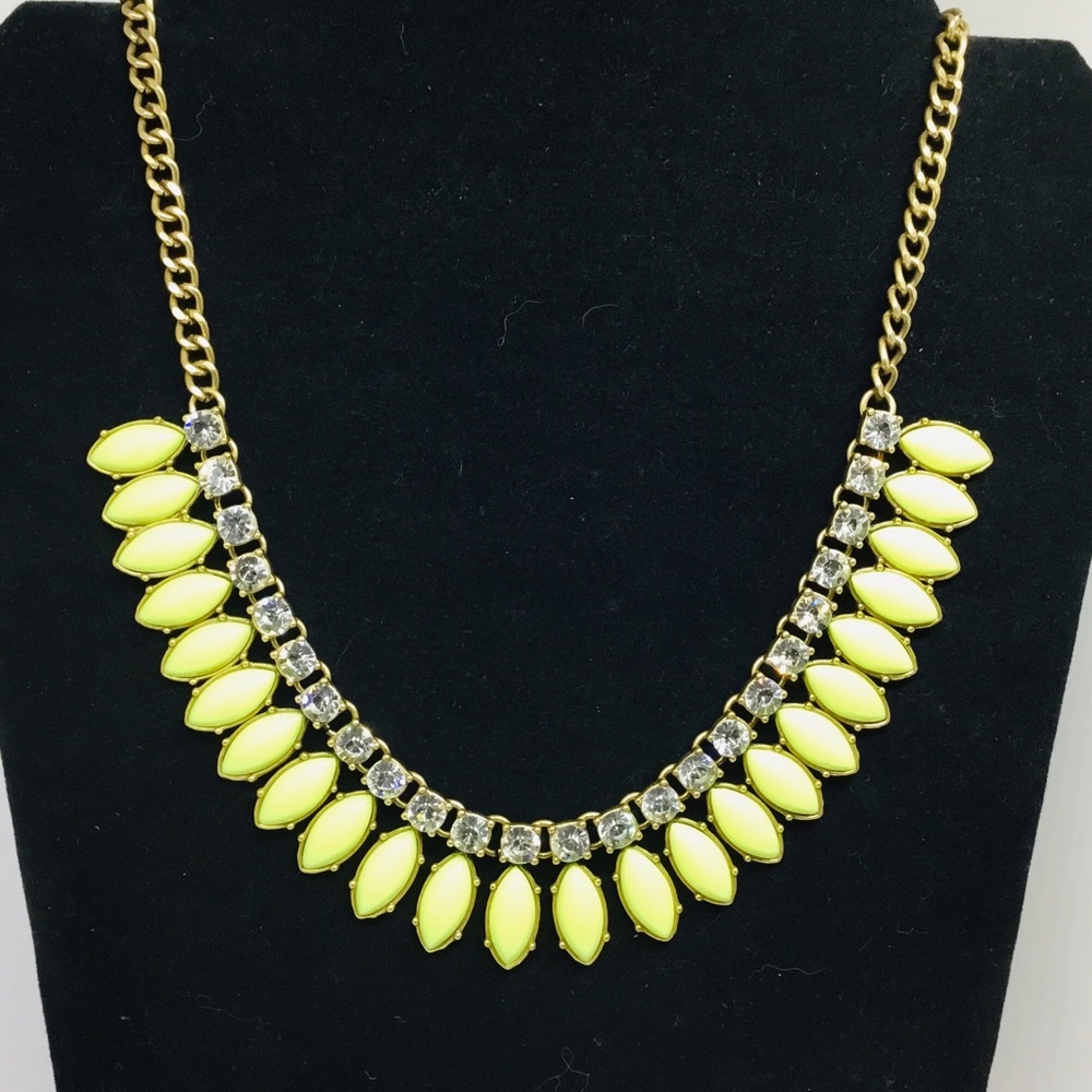 J. Crew‎ Rhinestone & Yellow Statement Necklace
